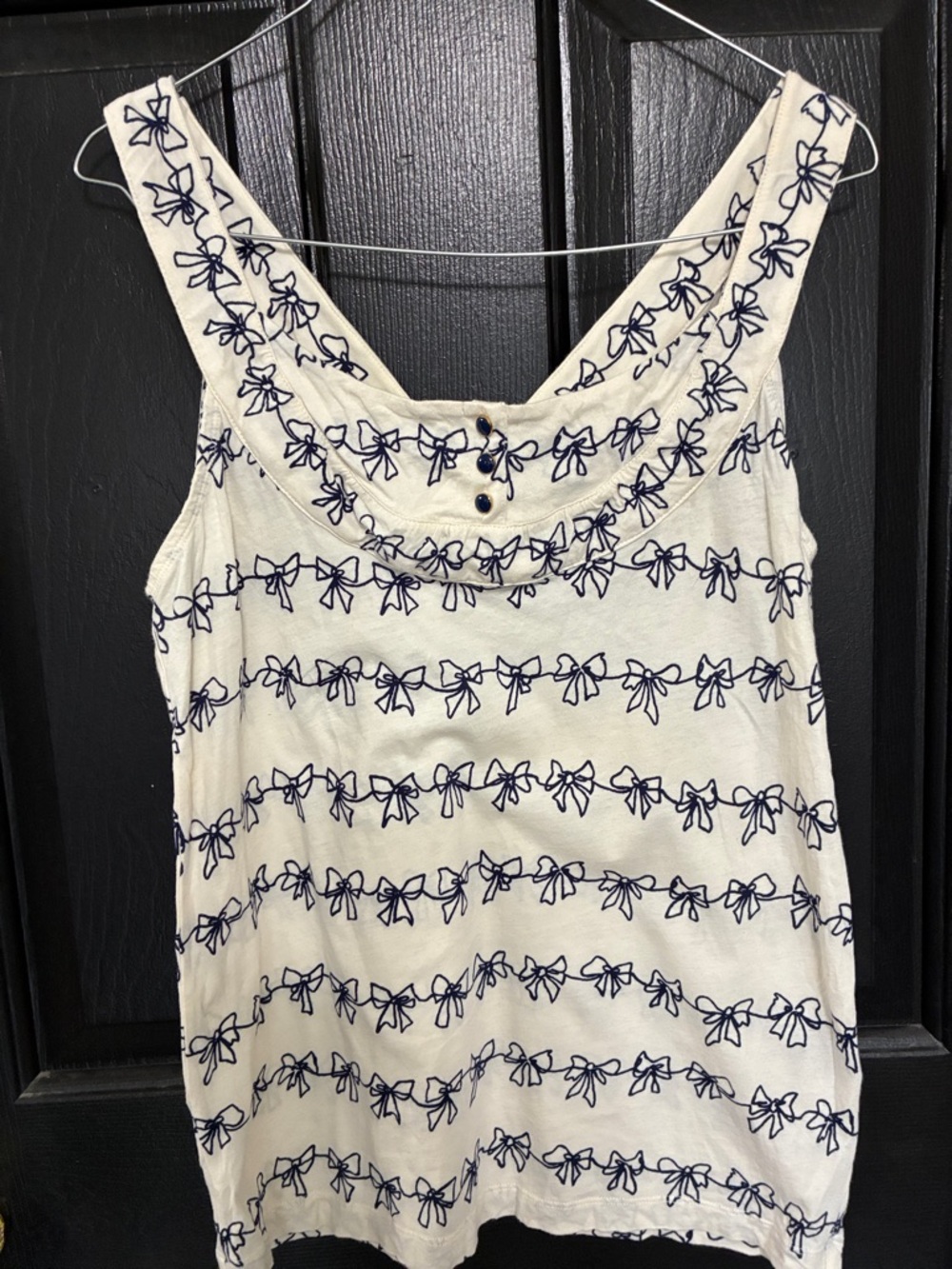 Marc By Marc Jacobs Cream Sleeveless Bow-Print Tank Top Size S